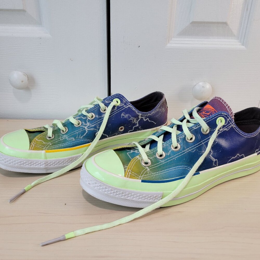 CONVERSE Pigalle Chuck Lightning Storm Multi-Colored Low-Top Sneakers sz 7.5 9.5